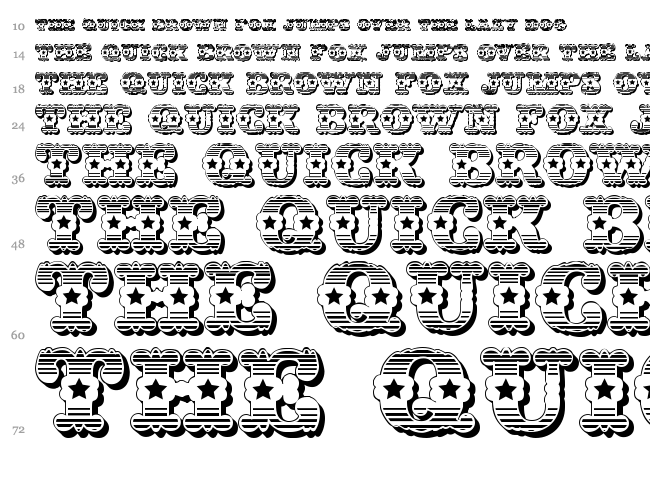 Wild West font waterfall